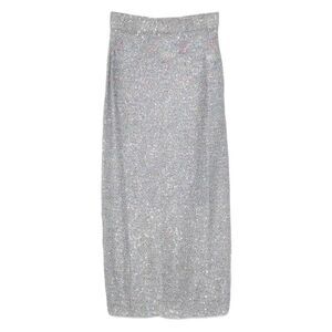 ALYSI Women's Sequin Knit Maxi Skirt Women SILVER Skirts